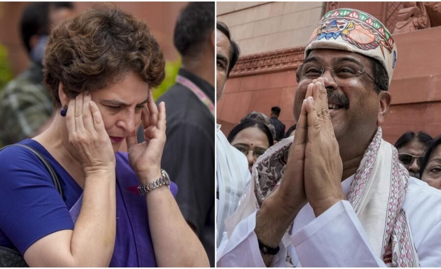Dharmendra Pradhan's Grand Parliament Welcome Draws Fire from Priyanka Gandhi