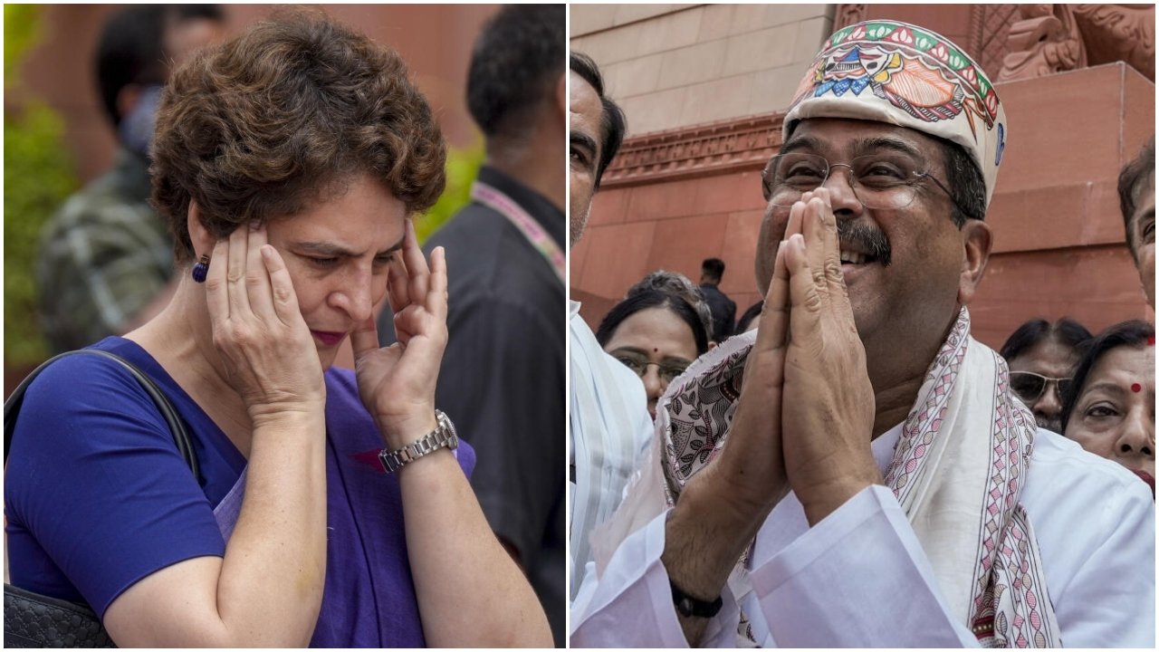Dharmendra Pradhan's Grand Parliament Welcome Draws Fire from Priyanka Gandhi