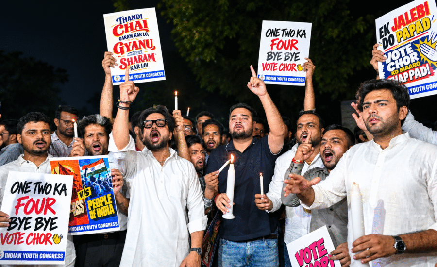 Delhi protest against Gyanesh Kumar